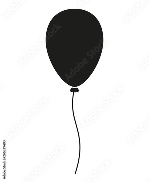 Obraz Black and white baloon silhouette