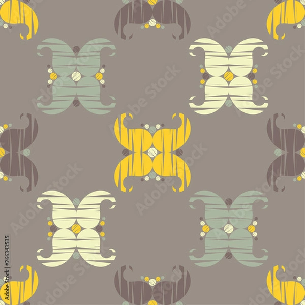 Obraz Paisley ornament. Ethnic boho seamless pattern. Ikat. Traditional ornament. Folk motif. Can be used for wallpaper, textile, invitation card, wrapping, web page background.