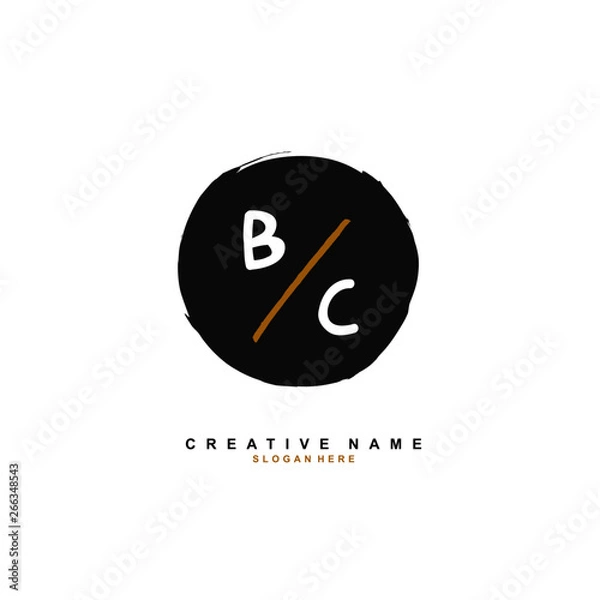 Obraz B C BC Initial logo template vector. Letter logo concept