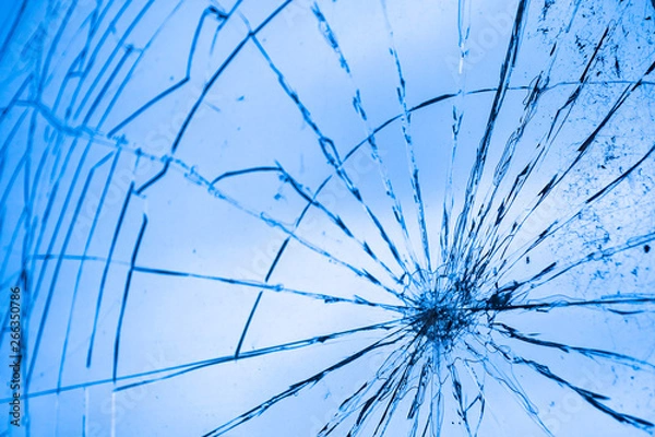 Obraz Glasscheibe mit Rissen, Vandalismus