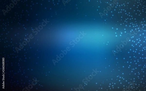 Obraz Dark BLUE vector pattern with night sky stars.