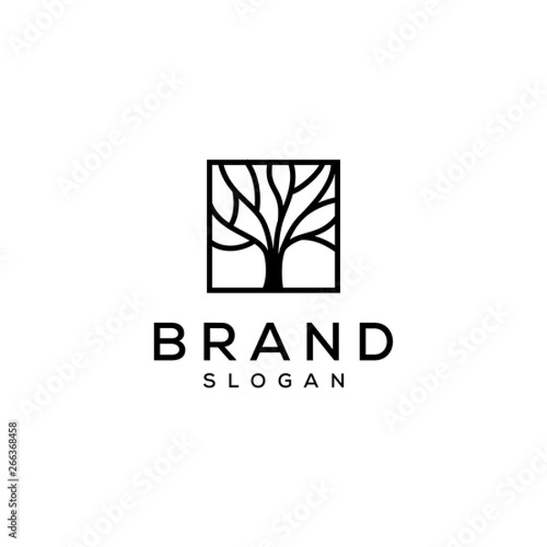 Fototapeta simple tree vector logo design