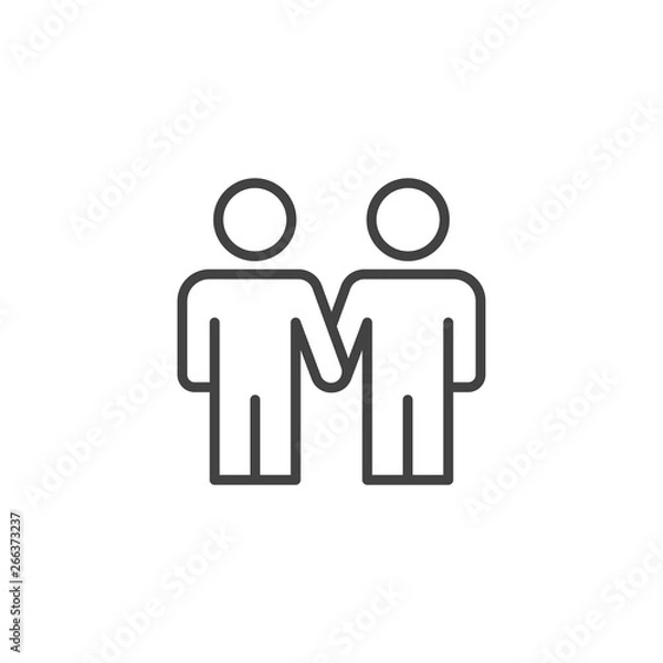 Obraz Handshake for agreement linear icon