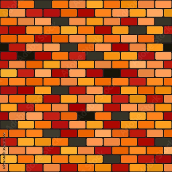 Fototapeta Brick wall pattern. Seamless vector background