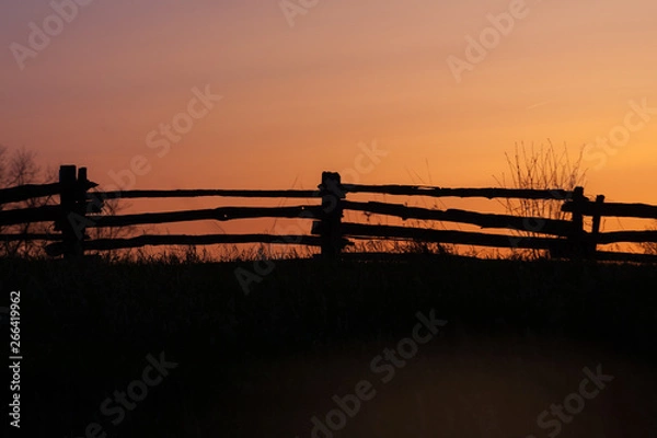 Obraz Fence at sunset