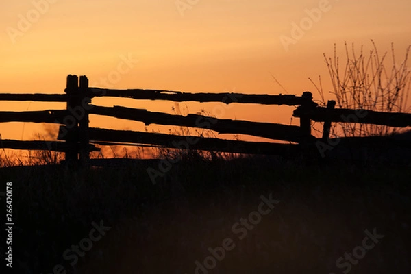 Obraz Fence at sunset