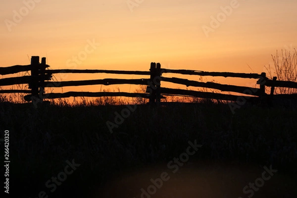 Obraz Fence at sunset