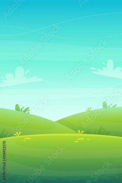 Obraz green grass barbeque grill at park or forest trees and bushes flowers scenery background , nature lawn ecology peace vector illustration of forest nature happy funny  picnic cartoon style landscape