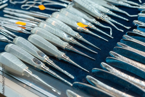 Obraz Set of various dental elevators.