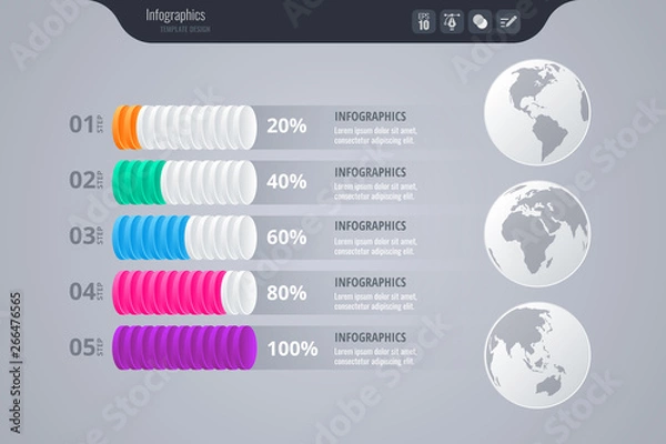 Fototapeta Isometric vector infographic design - Vector