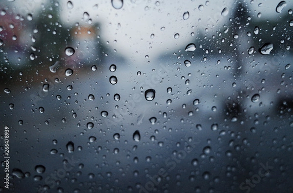 Fototapeta Condensation on a windowpane or Raindrop or Bubble