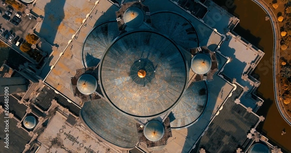 Fototapeta Aerial view of the Federal Territory Mosque, also known as Masjid Wilayah Persekutuan, during daytime in Kuala Lumpur - Malaysia