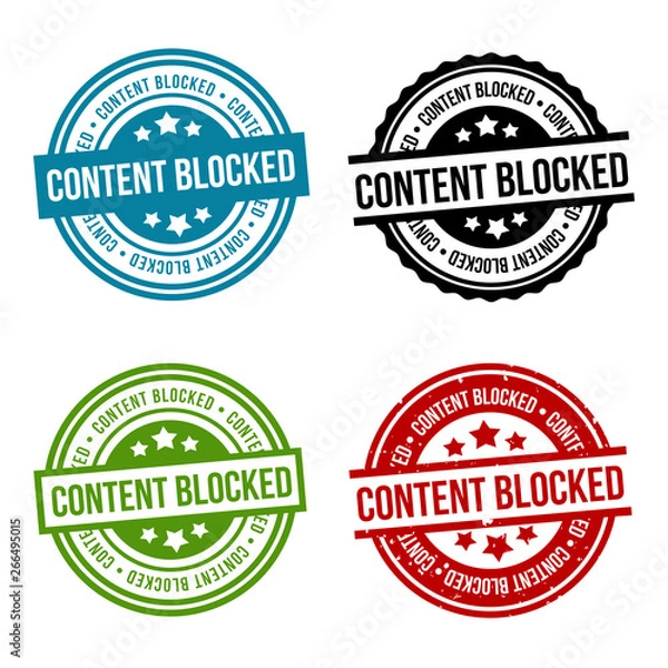 Fototapeta Content blocked Round Stamp Collection. Eps10 Vector Badge.