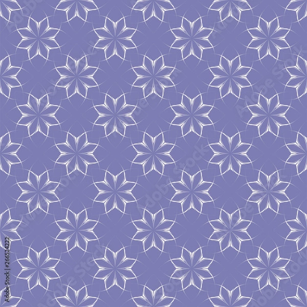 Obraz White flower patterns on purple background. Seamless pattern. Abstrac.