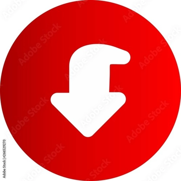 Fototapeta Down Direction Arrow Icon For Your Project