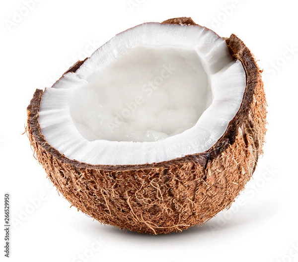 Fototapeta  Coconut half isolated. Cocos white. Coconut isolate. Full depth of field.