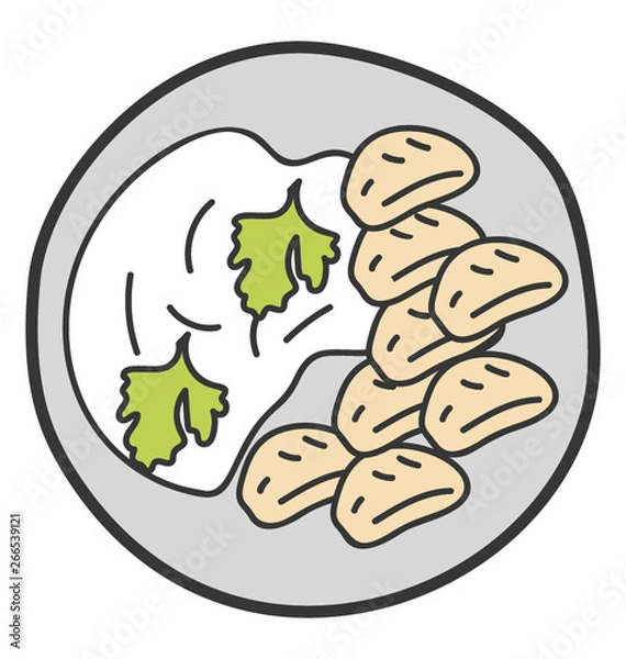Fototapeta Salad icon in doodle vector