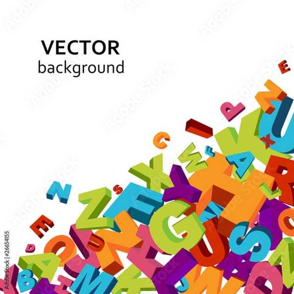Fototapeta Abstract background with colorful letters
