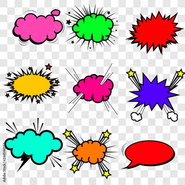 Obraz Collection multicolored comic sound Effects.