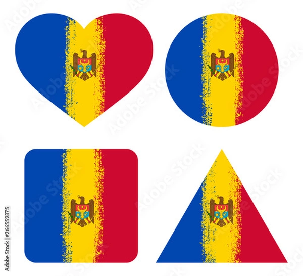 Fototapeta Set 4 Flags Of Moldova