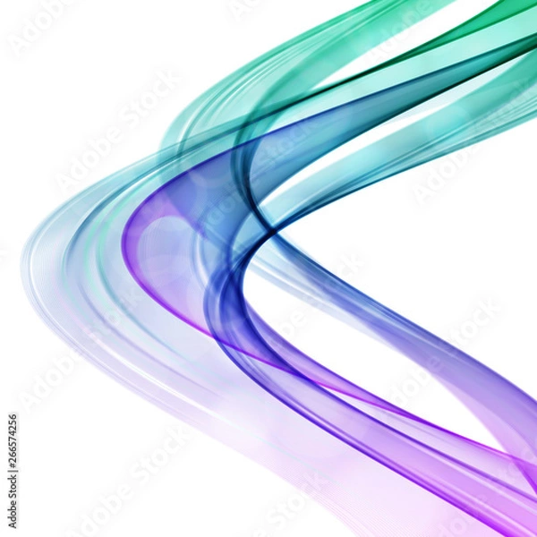 Fototapeta Abstract multicolored waves on white background
