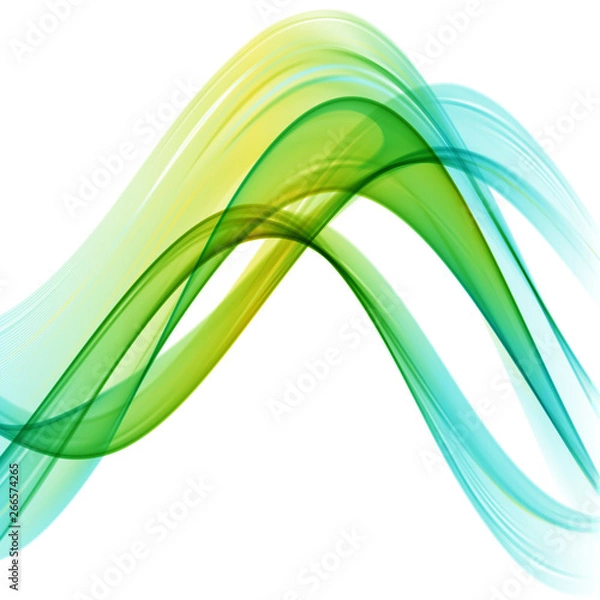 Fototapeta Abstract multicolored waves on white background