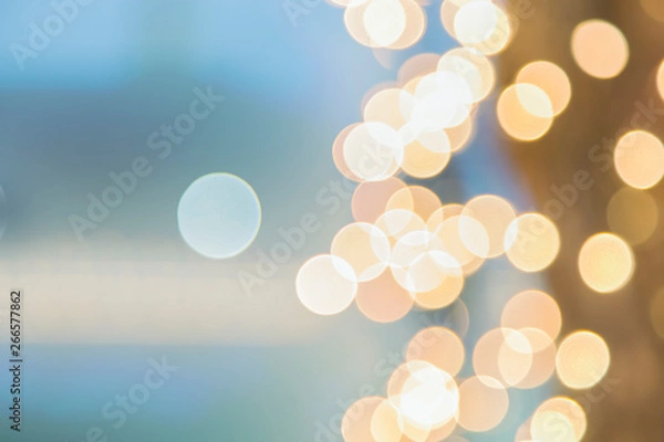 Obraz Abstract yellow blue light Boken background with copy spaec