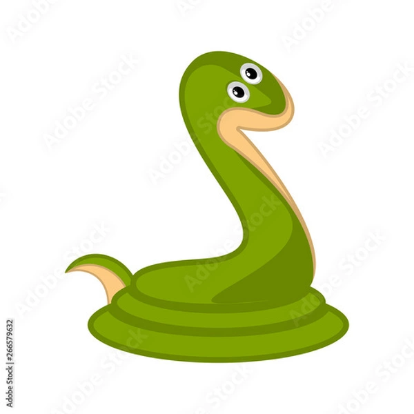 Obraz Isolated cute snake on white background - Vector