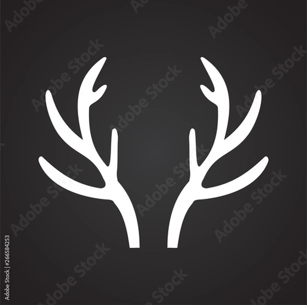 Obraz Animal Horn icon on background for graphic and web design. Simple vector sign. Internet concept symbol for website button or mobile app.