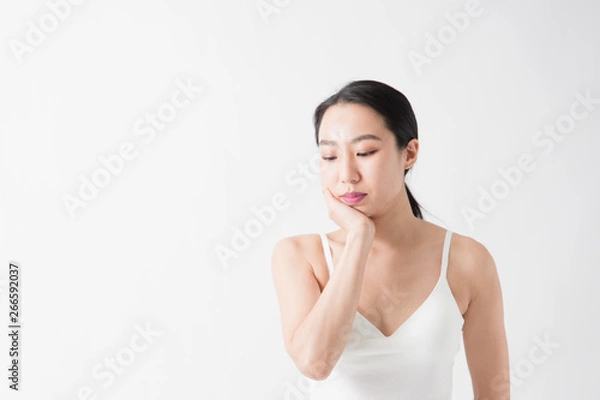 Fototapeta ビューティー・女性・白バック