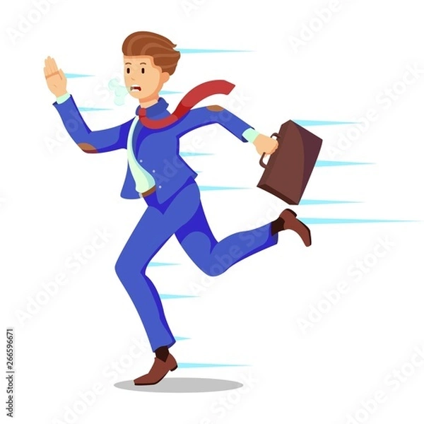 Obraz Employee late for work, rush to work.