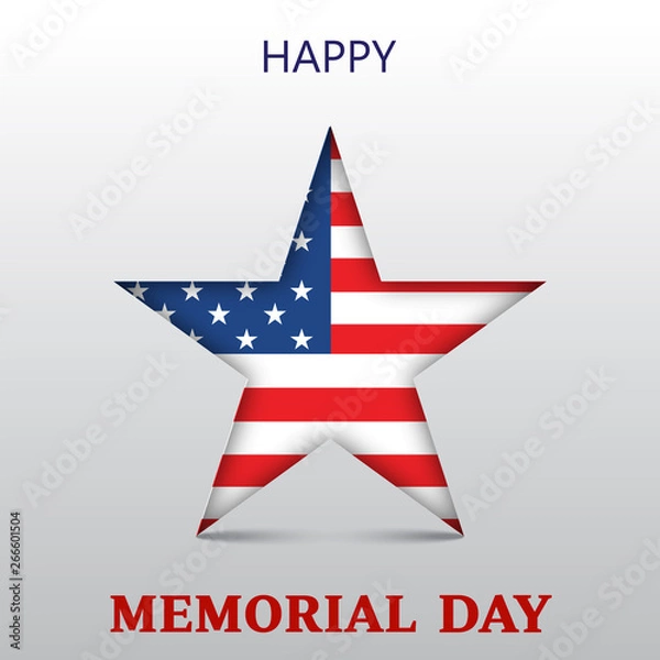 Fototapeta Memorial Day card with stars . Vector