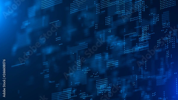 Fototapeta Abstract digital background. Science background. Technological background. Matrix. Binary Code. Falling dots.
