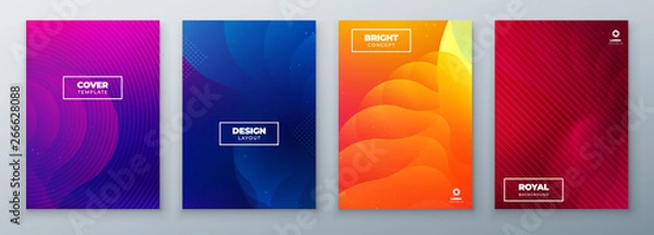 Fototapeta Minimal modern cover design. Dynamic colorful gradients. Future geometric patterns. poster template vector design.