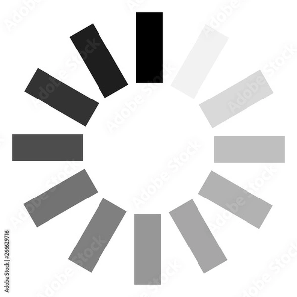 Fototapeta Circular loading sign, isolated on white background, illustration.