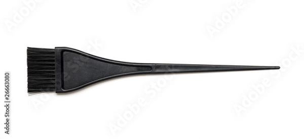 Obraz Black nylon bristle hair dye brush isolated on white