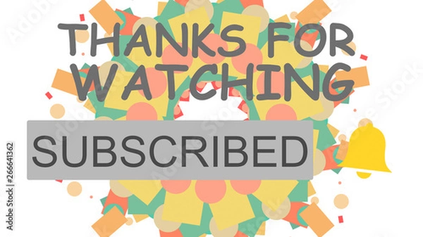 Fototapeta Thanks for watching Video channel subscribe mouse arrow cursor click on button notification