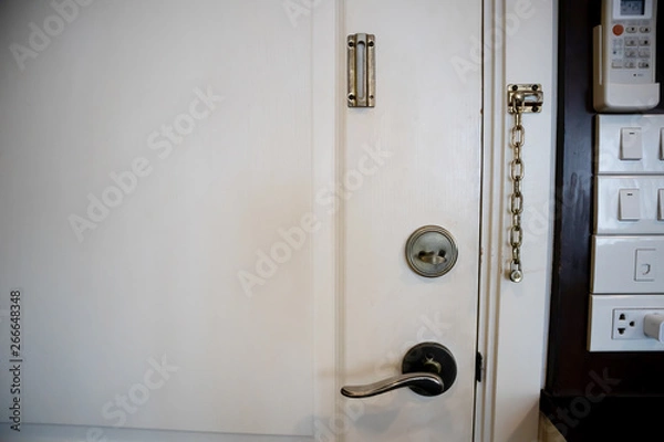 Fototapeta Cord made of steel for door lock and Switch