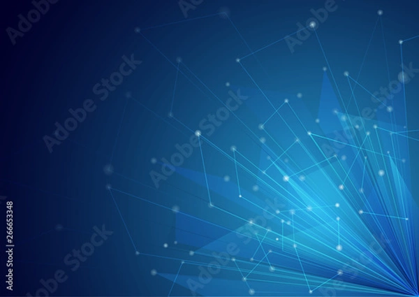 Obraz Abstract technology elements bright blue color background vector illustration. 
