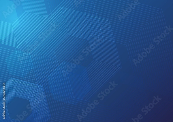 Obraz Abstract blue color technology background vector illustration.