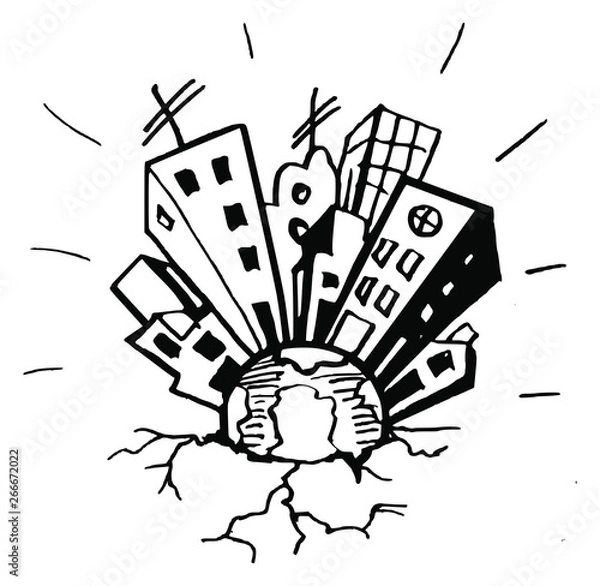 Obraz Urban world - buildings on a globe