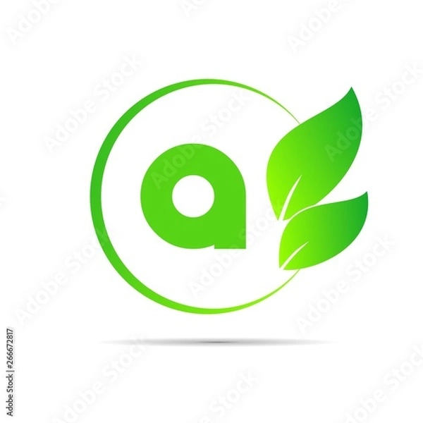 Obraz  initial letter circle logo eco simple 
