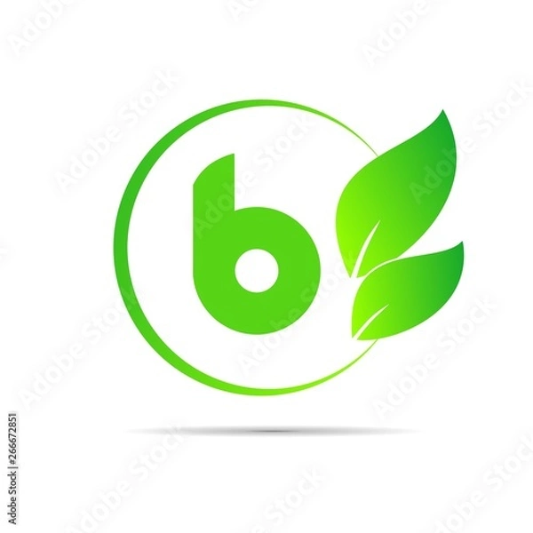 Obraz  initial letter circle logo eco simple 