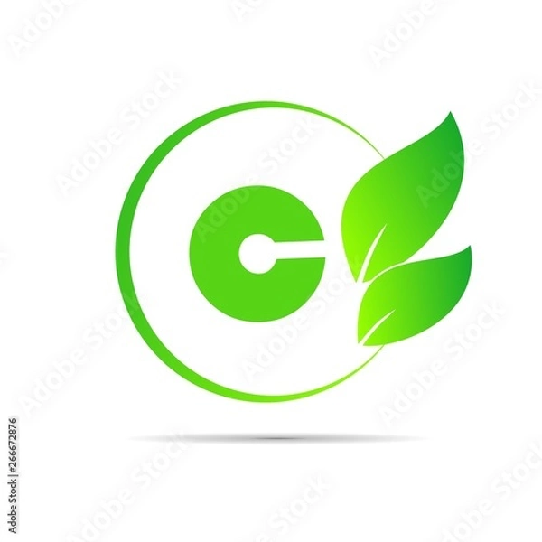 Obraz  initial letter circle logo eco simple 