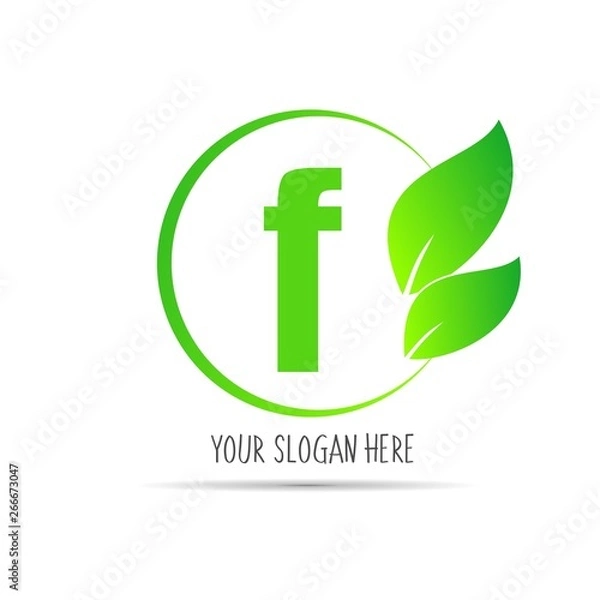 Obraz  initial letter circle logo eco simple 