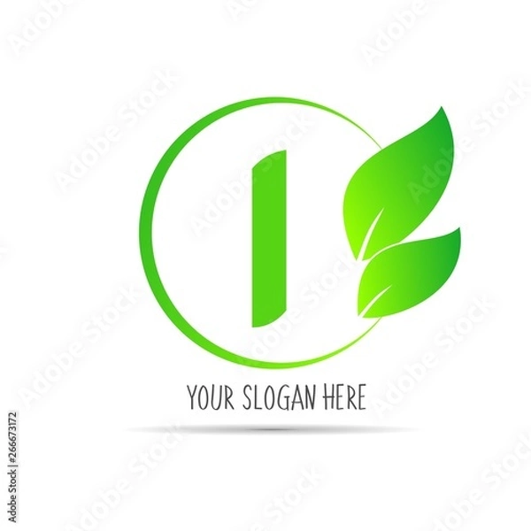 Obraz  initial letter circle logo eco simple 