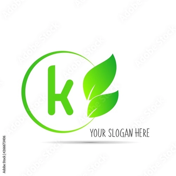 Obraz  initial letter circle logo eco simple 