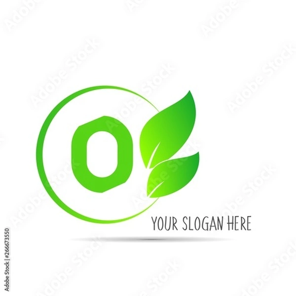 Obraz  initial letter circle logo eco simple 