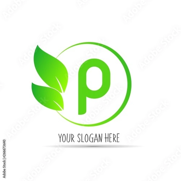 Obraz  initial letter circle logo eco simple 