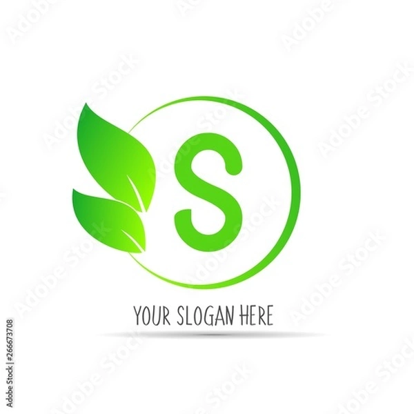 Obraz  initial letter circle logo eco simple 